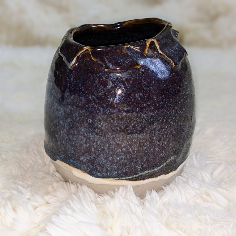 Handmade Ceramic Glazed Vase Tumbler Decor Signed by Artist